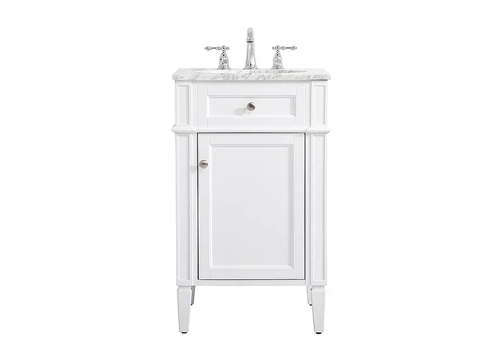 Elegant 21 In. Single Bathroom Vanity in White VF12521WH