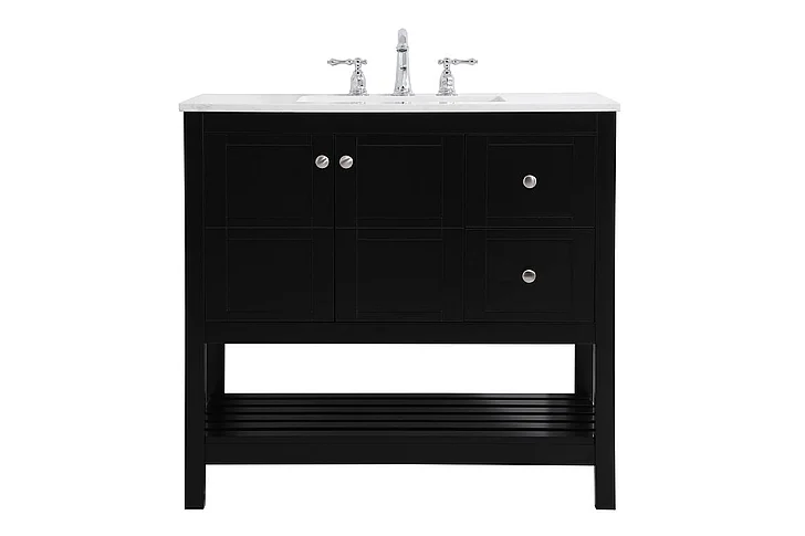 Elegant 36 In. Single Bathroom Vanity in Black VF16436BK