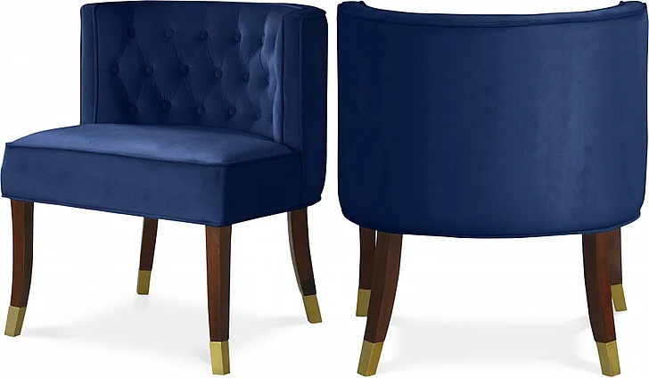 Meridian Perry Velvet Dining Chair in Navy Velvet 933Navy-C