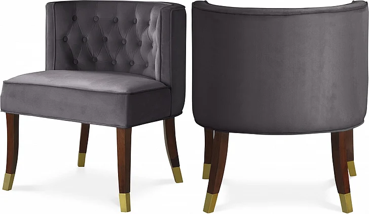 Meridian Perry Velvet Dining Chair in Grey Velvet 933Grey-C