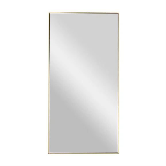 UMA Gold Wooden Minimalistic Room Wall Mirror with Thin Frame, 18 x 1 x 36 | 98553