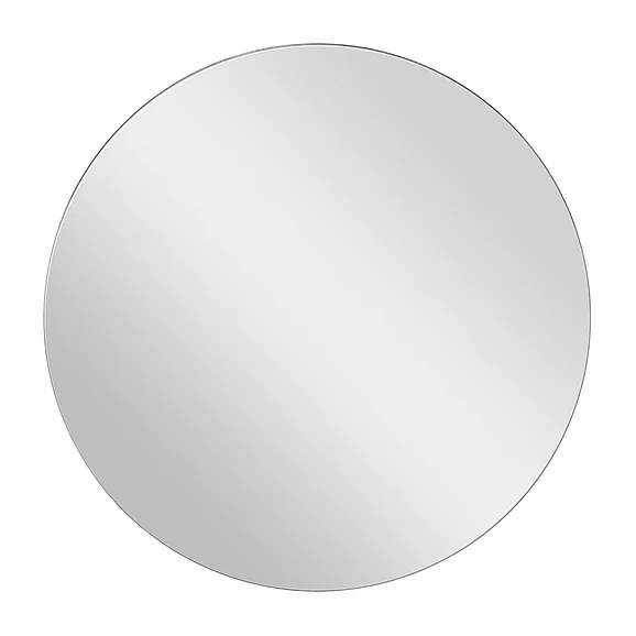 UMA White Wooden Wall Mirror with Thin Minimalistic Frame, 24" x 1" x 24" | 98564 CLOSEOUT