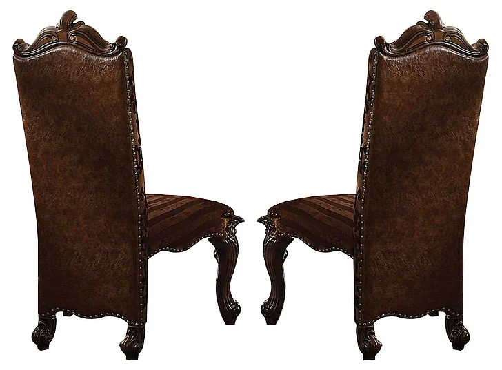 Acme Versailles Side Chair in L.Brown/Cherry Oak (Set of 2) 61102