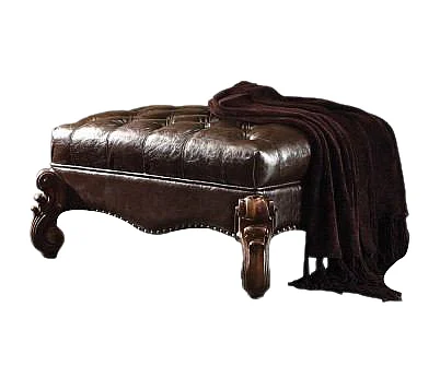 Acme Versailles Ottoman D.Brown PU & Cherry Oak 96538