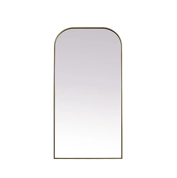 Elegant Metal Frame Arch Full Length Mirror 35X72 In. in Brass MR1FL3572BRS
