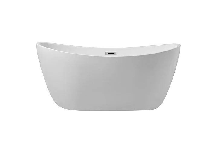 Elegant 54 In. Soaking Double Slipper Bathtub in Glossy White BT10354GW