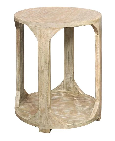 Moti Furniture Jenna Round End Table with Shelf 99104001