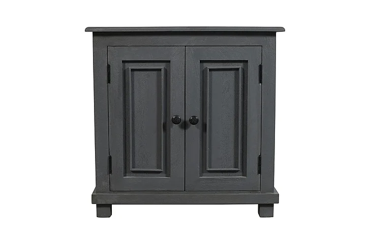 Moti Furniture Jenna 2-Door Nightstand with Shelf in Gray