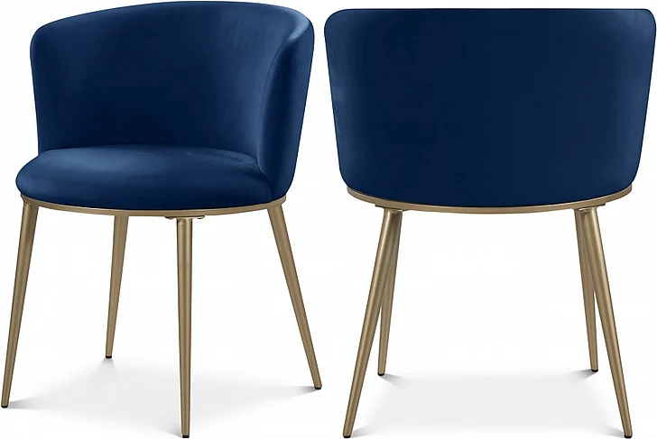 Meridian Skylar Velvet Dining Chair in Navy Velvet 965Navy-C