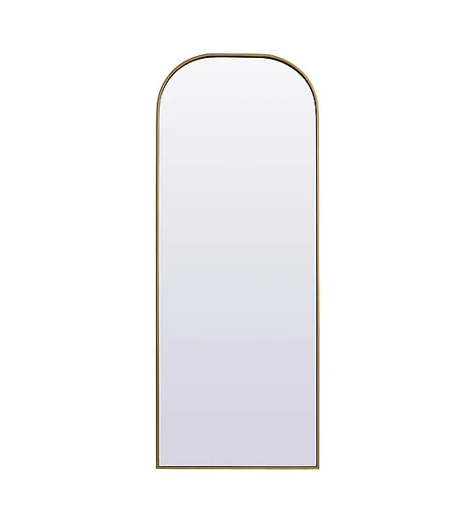 Elegant Metal Frame Arch Full Length Mirror 28X74 In. in Brass MR1B2874BRS