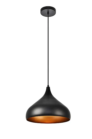 Elegant Circa Collection Pendant D12.5In H10In LT:1 Black Finish LDPD2046