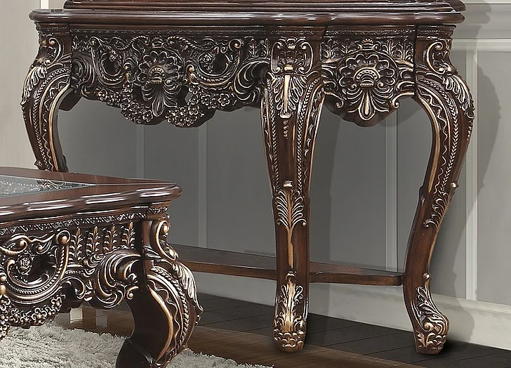 Homey Design HD-998 C Console Table in Cherry Walnut HD-C998C