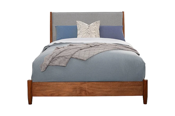 Alpine Furniture Flynn Full Size Panel Bed in Acorn/Grey