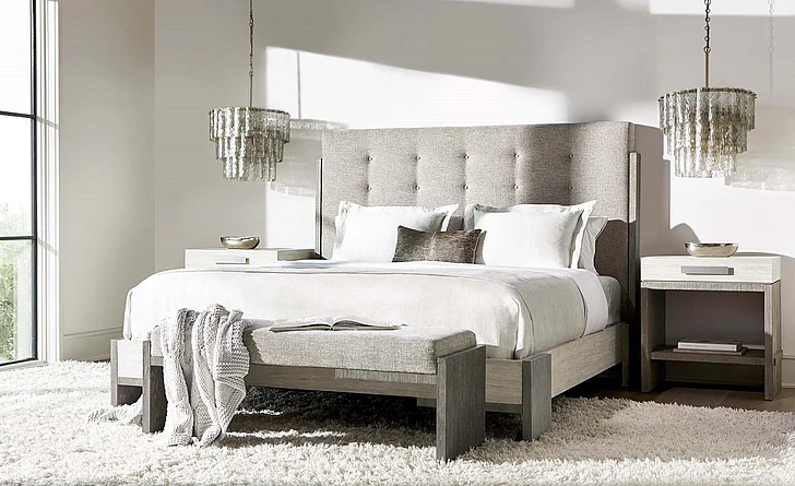 Bernhardt Foundations 4-Piece Panel Bedroom Set in Linen