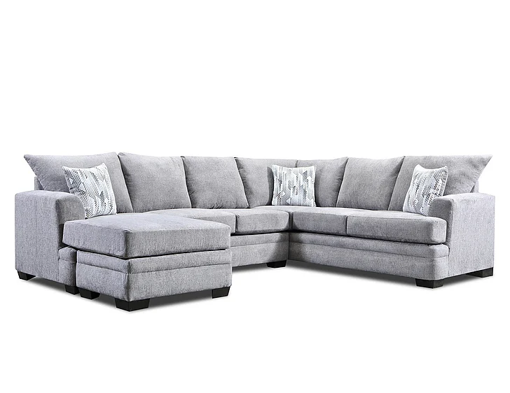 Homelegance Rhombus 2-Piece Sectional with Pillows in Gray 99004NK*SC