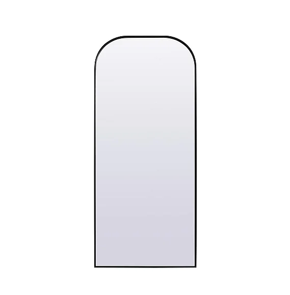 Elegant Metal Frame Arch Full Length Mirror 32X76 In. in Black MR1B3276BLK