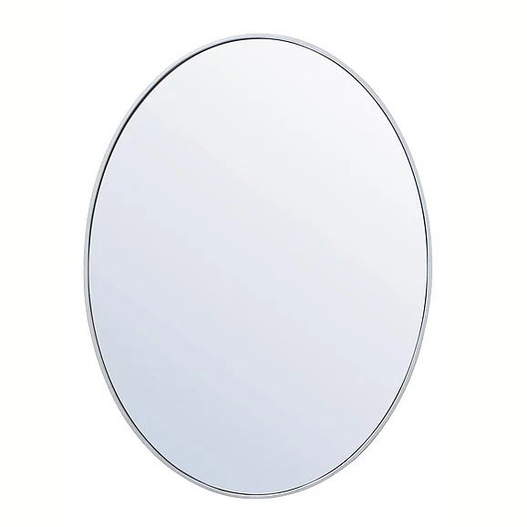 Elegant Metal Frame Oval Mirror 40 In. in Silver MR4630S