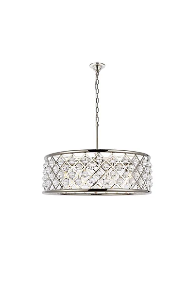 Elegant Madison 8 Light Polished Nickel Chandelier Clear Royal Cut Crystal 1213D32PN/RC