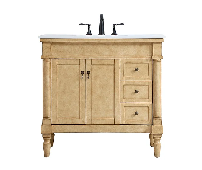 Elegant 36 In. Single Bathroom Vanity in Antique Beige VF13036AB