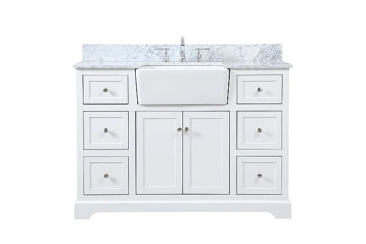 Elegant 48 In. Single Bathroom Vanity in White VF60248WH-BS
