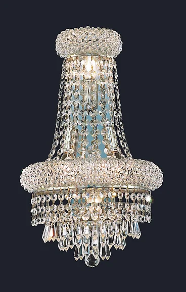 Elegant Primo 4 Light Chrome Wall Sconce Clear Royal Cut Crystal V1802W12SC/RC
