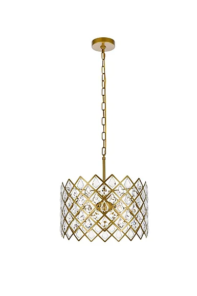 Elegant Lyla 16 In. Pendant in Brass 1111D16BR CLOSEOUT