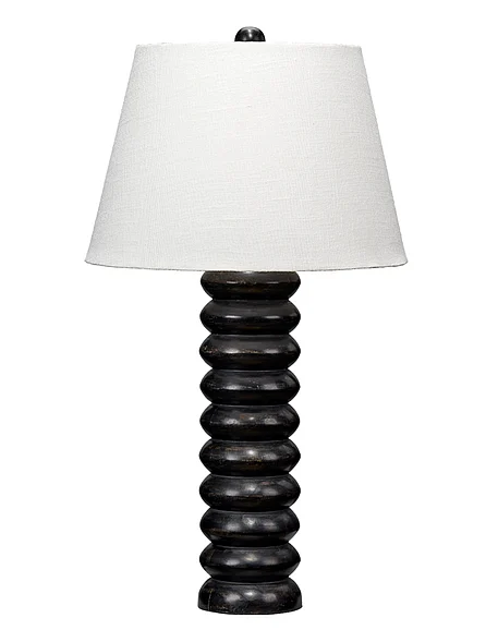 Jamie Young Jamie Young Abacus Mango Wood Table Lamp with Linen Shade 9ABACUSTLBK