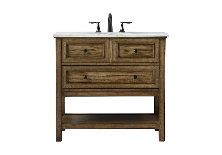 Elegant 36 In. Single Bathroom Vanity in Driftwood VF27036DW