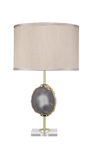 Jamie Young Jamie Young Agate Slice Table Lamp with Linen Shade 9AGATELVBR