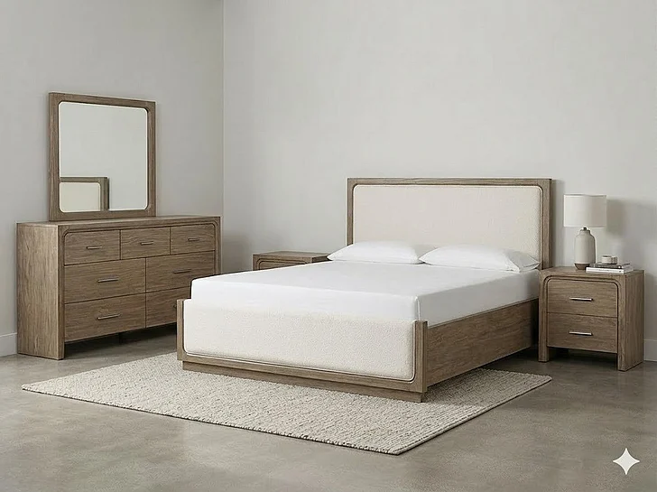 Magnussen Westbourne 2pc Upholstered Panel Bedroom Set in Dark Umber