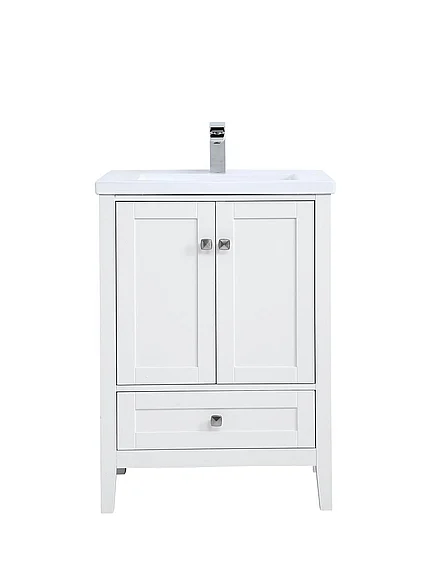 Elegant 24 In. Single Bathroom Vanity Set in White VF-2001