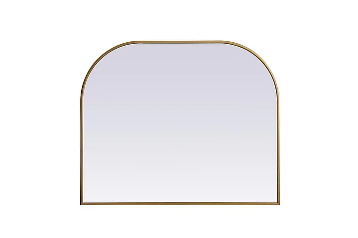 Elegant Metal Frame Arch Mirror 36X30 In. in Brass MR1B3630BRS