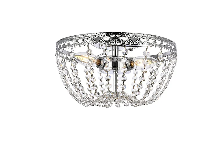 Elegant Kylie 12 In. Flush Mount in Chrome 1112F12C