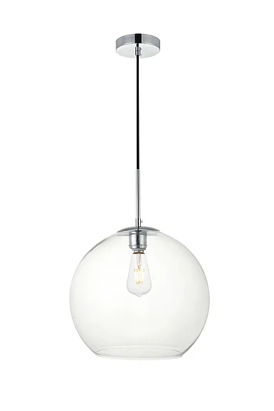 Elegant Baxter 1 Light Chrome Pendant with Clear Glass LD2216C