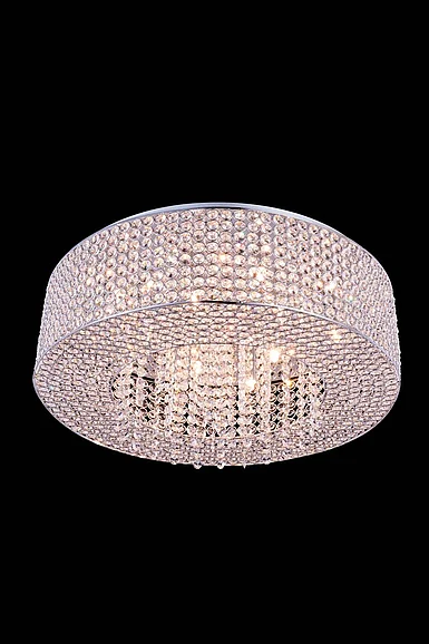 Elegant Amelie 10 Light Chrome Flush Mount Clear Royal Cut Crystal V2914F24C/RC CLOSEOUT