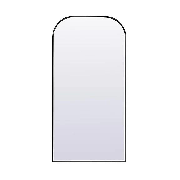 Elegant Metal Frame Arch Full Length Mirror 35X72 In. in Black MR1B3572BLK