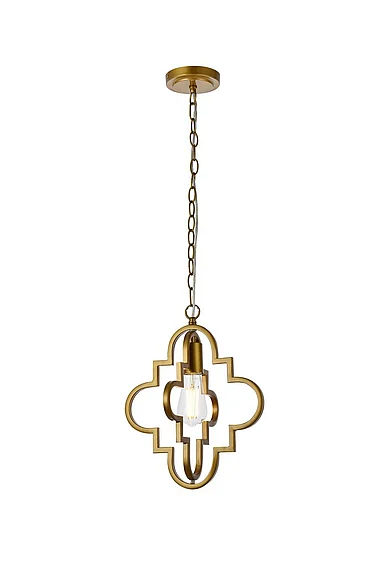 Elegant Sandara 1 Light Pendant in Brass LD7062D12BR CLOSEOUT