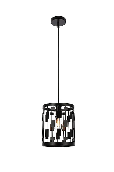 Elegant Levante 1 Light Pendant in Black LD7073D9BK CLOSEOUT