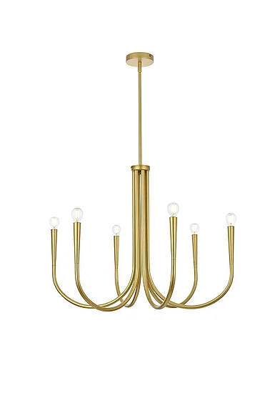 Elegant Layne 30 In. Chandelier in Brass LD722D30BR