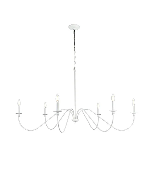 Elegant Rohan 54 In. Chandelier in White LD5056D54WH