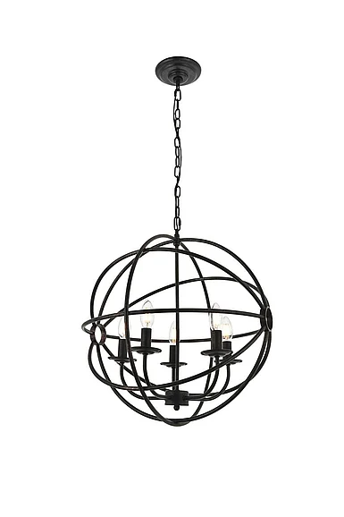 Elegant Octavia 5 Light Dark Brown Pendant LD4006D20DB CLOSEOUT