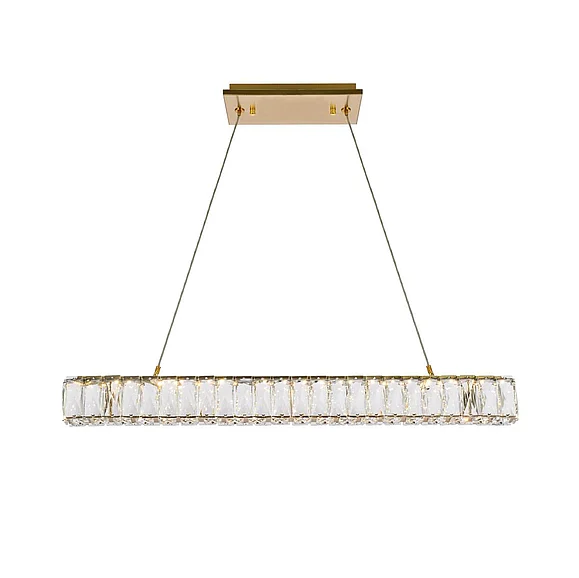 Elegant Monroe 31 In. Led Linear Pendant in Gold 3502D31G