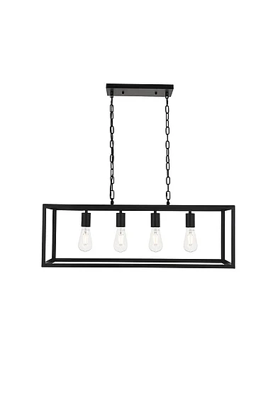Elegant Resolute 4 Light Black Pendant LD4063D32BK