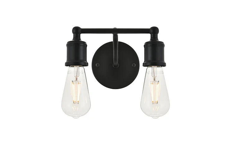 Elegant Serif 2 Light Black Wall Sconce LD4028W9BK