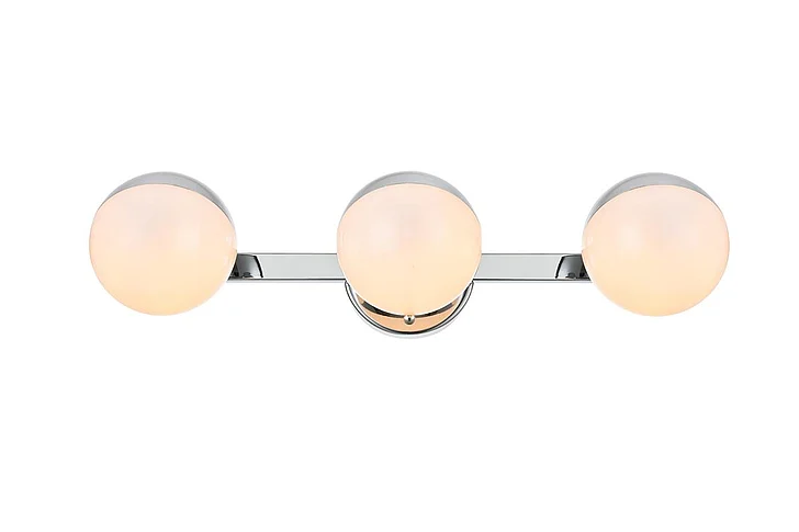 Elegant Majesty 3 Light Chrome and Frosted White Bath Sconce LD7305W21CH CLOSEOUT