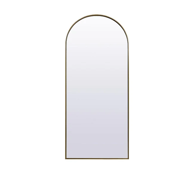 Elegant Metal Frame Arch Full Length Mirror 32X76 In. in Brass MR1A3276BRS