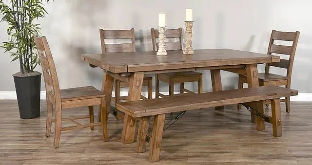Sunny Designs 6pcs Dining Room Set in Buckskin