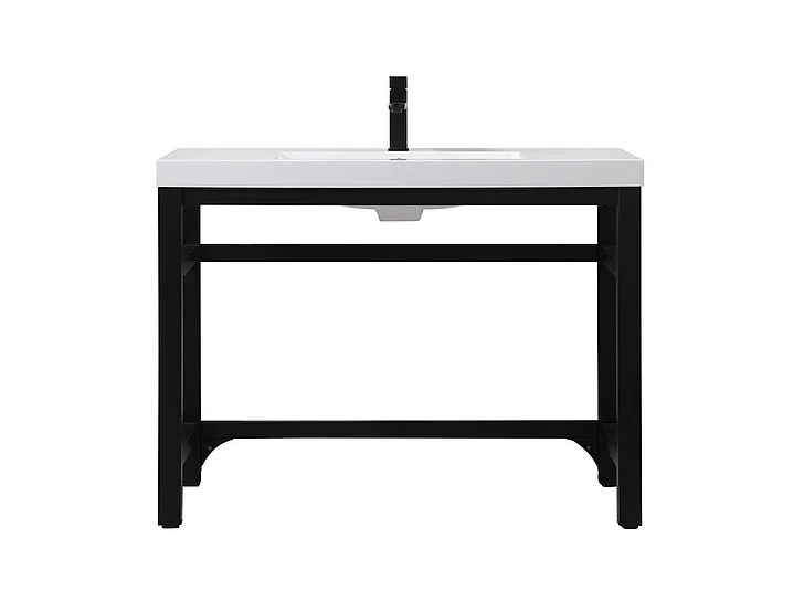 Elegant 42 In. Ada Compliant Single Bathroom Metal Vanity in Black VF14542BK