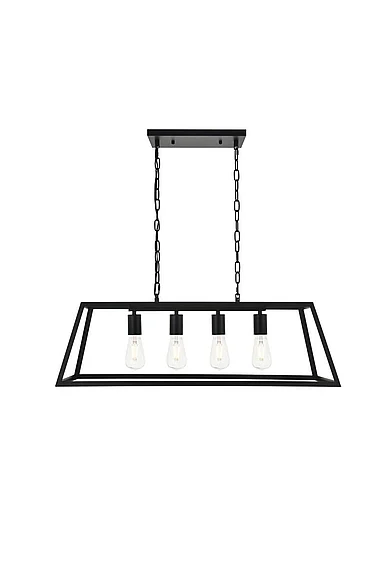 Elegant Resolute 4 Light Black Pendant LD4061D32BK