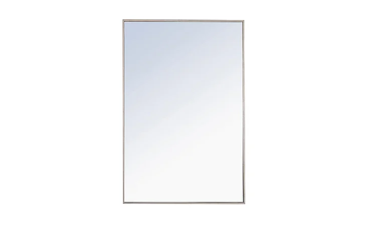 Elegant Metal Frame Rectangle Mirror 28 In. Silver MR4079S